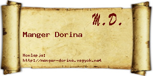Manger Dorina névjegykártya